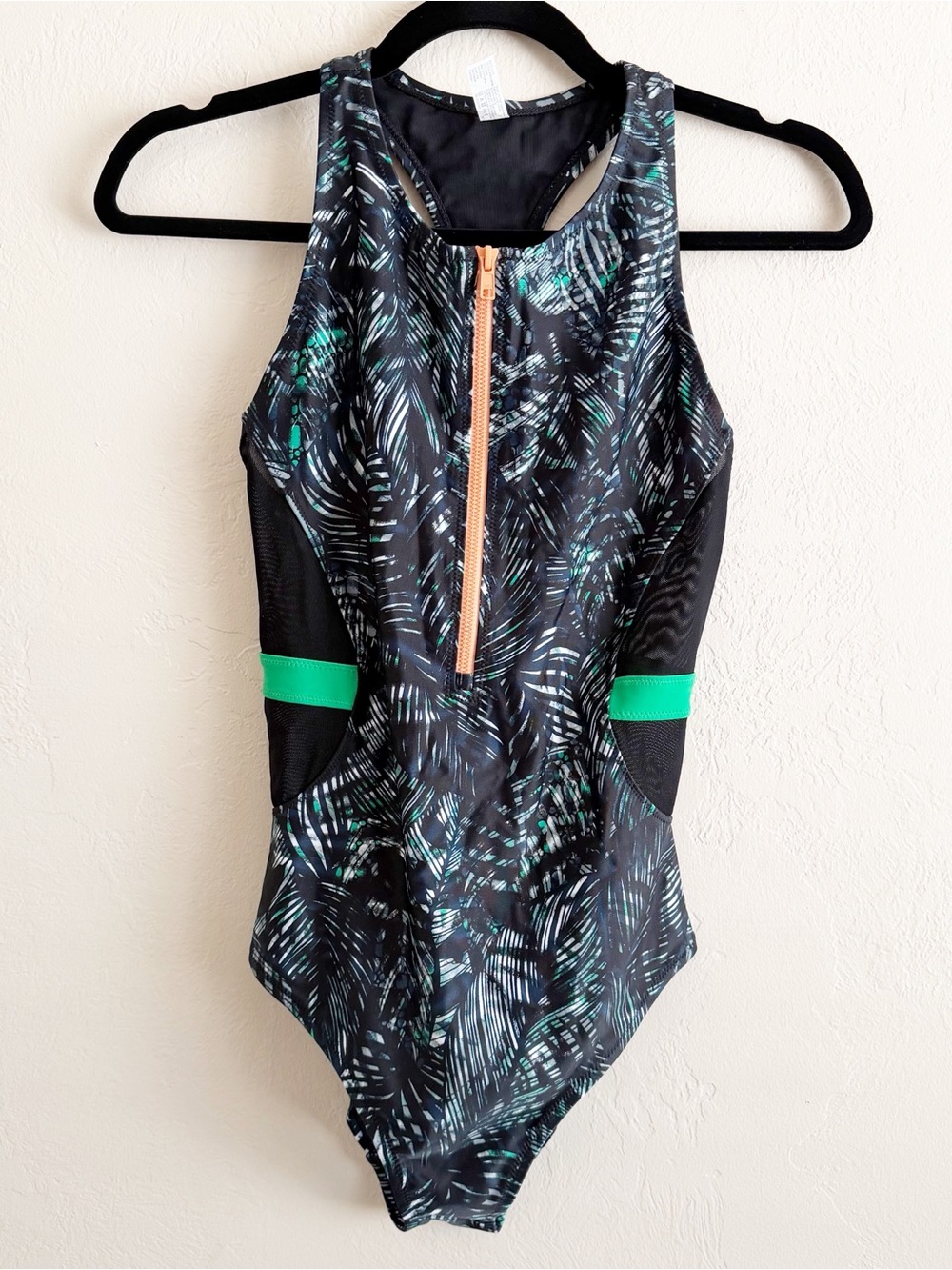 Sweaty Betty Wave Zip Thru One Piece Swimsuit beetle blue and hot size XS